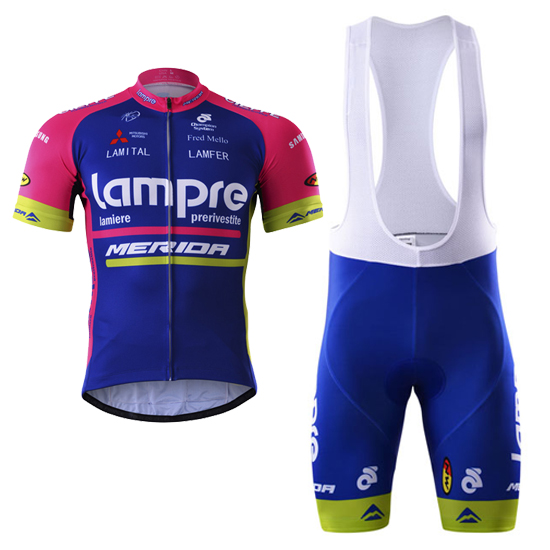 2017 Maillot Lampre Merida Tirantes Mangas Cortas azul